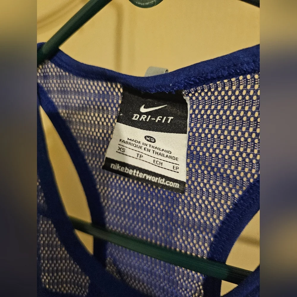 Nike Dri-Fit XS Blue Mesh Tank Top